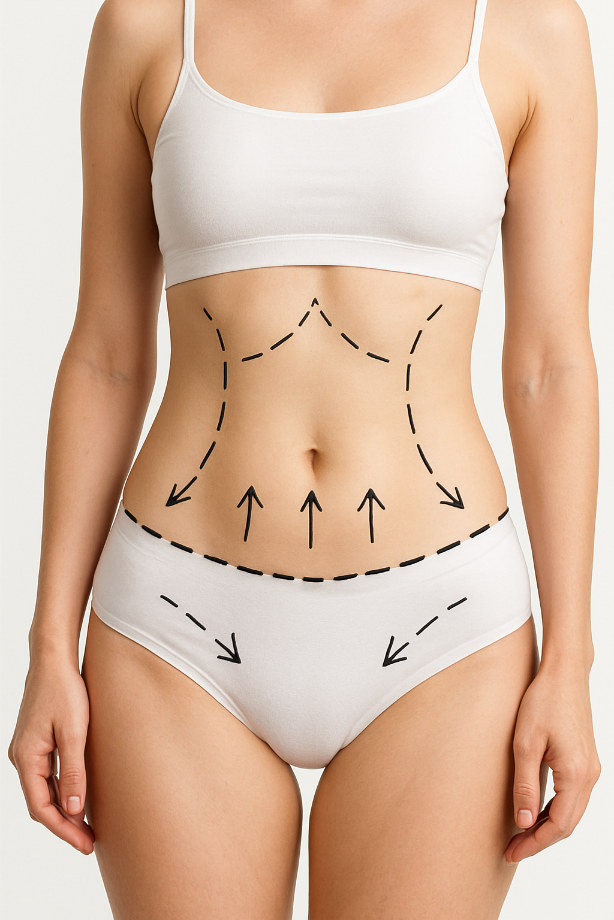 Zonen für Bauchsraffung